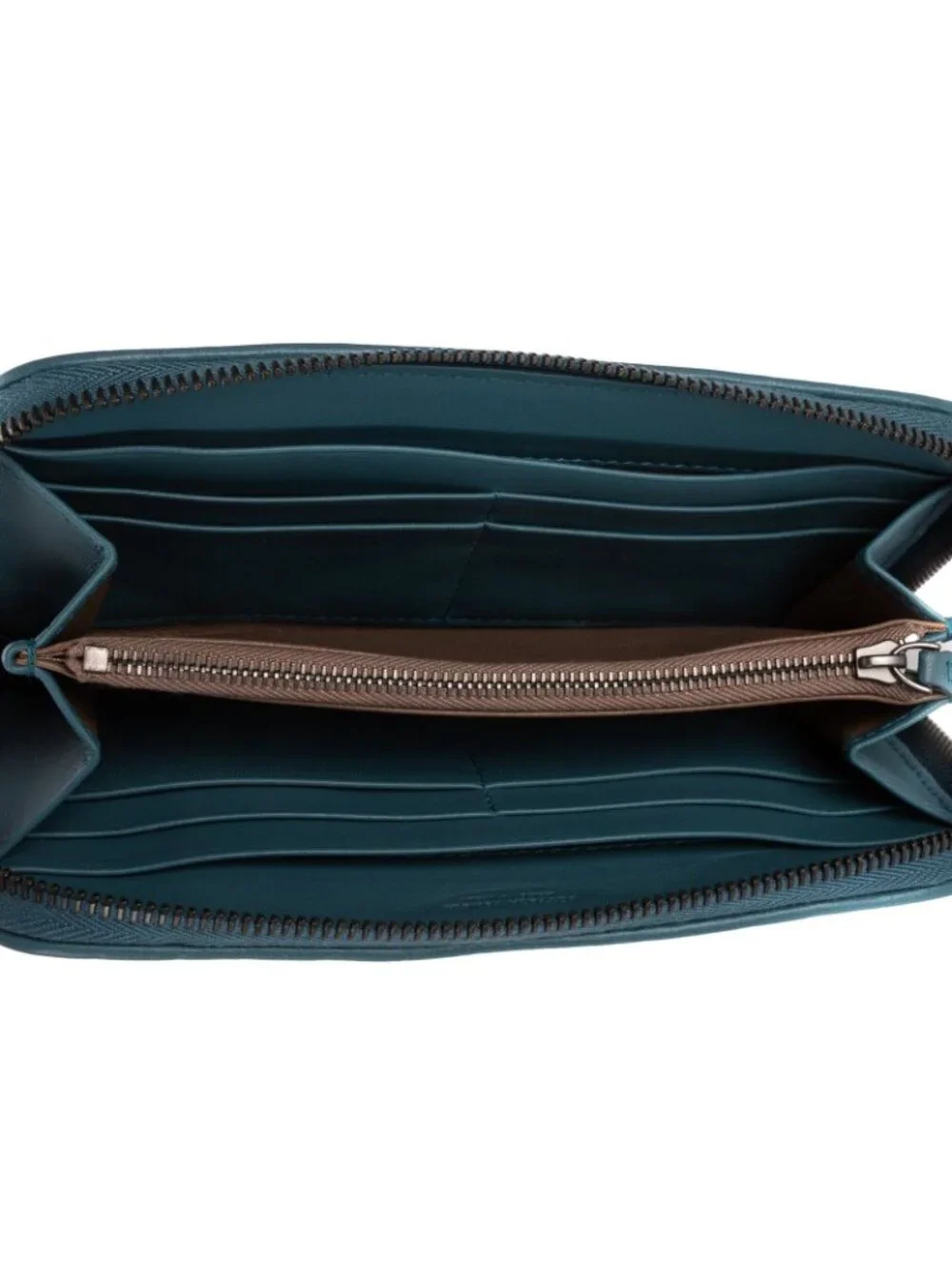Bottega Venetaclassic Continental Wallet Blue Intrecciato Leather